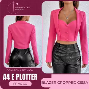 Imagem de capa para o Curso online BLAZER CROPPED CISSA - Molde em PDF
