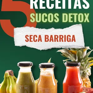 Imagem de capa para o Ebook 5 RECEITAS DE SUCO DETOX - SECA BARRIGA