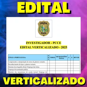Imagem de capa para o Ebook INVESTIGADOR - PCCE 2025 - Edital Verticalizado