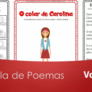 Imagem de capa para o Ebook E-BOOK SEQUÊNCIA DIDÁTICA DO POEMA "COLAR DE CAROLINA"