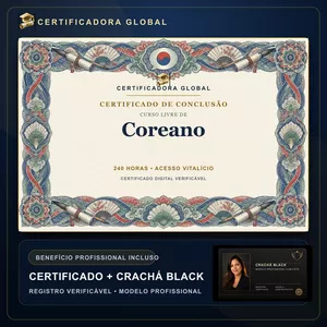 Imagem do curso 🔥 BOLSA 100% [APLICADA] - [MATRÍCULA] CURSO DE FORMAÇÃO EM COREANO - ACESSO VITALÍCIO - CRACHÁ BLACK + REGISTRO - CASHBACK R$ 25 - BÔNUS APOSTILA EXTRA - CG