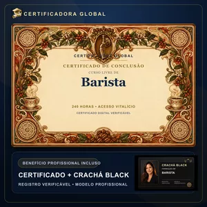 Imagem do curso 🔥 BOLSA 100% [APLICADA] - [MATRÍCULA] CURSO DE FORMAÇÃO EM BARISTA - ACESSO VITALÍCIO - CRACHÁ BLACK + REGISTRO - CASHBACK R$ 25 - BÔNUS APOSTILA EXTRA - FP