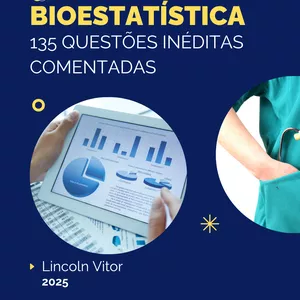 Imagem de capa para o Ebook Bioestatística - 135 questões inéditas comentadas