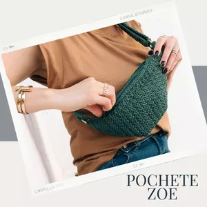 Imagem de Pochete ZOE - Curso de Crochê criado por Sarah Oliveira Machado na hotmart