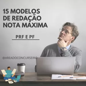 Imagem de capa para o Ebook Modelo de redação nota máxima. PRF E PF 