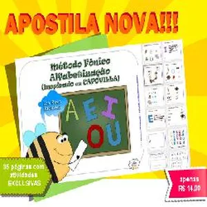 Cover image for Ebook Apostila Alfabetização Capovilla Vogais
