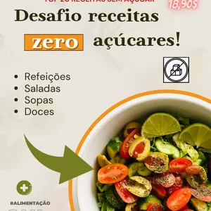 Imagem de capa para o Ebook Desafio receitas zero açúcares