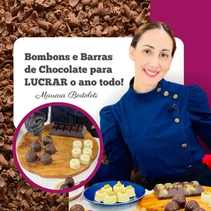 Imagem do curso Bombons e Barras de Chocolate para Lucrar o ano todo!