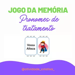 Imagem de capa para o Ebook Jogo da memória  - Pronomes de Tratamento