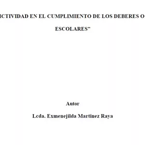 Imagen de portada para Ebook “CONFLICTIVIDAD EN EL CUMPLIMIENTO DE LOS DEBERES O TAREAS ESCOLARES VOL 1” 
