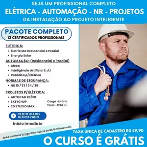 Imagem do curso Automação Elétrica Completa com 12 cursos.