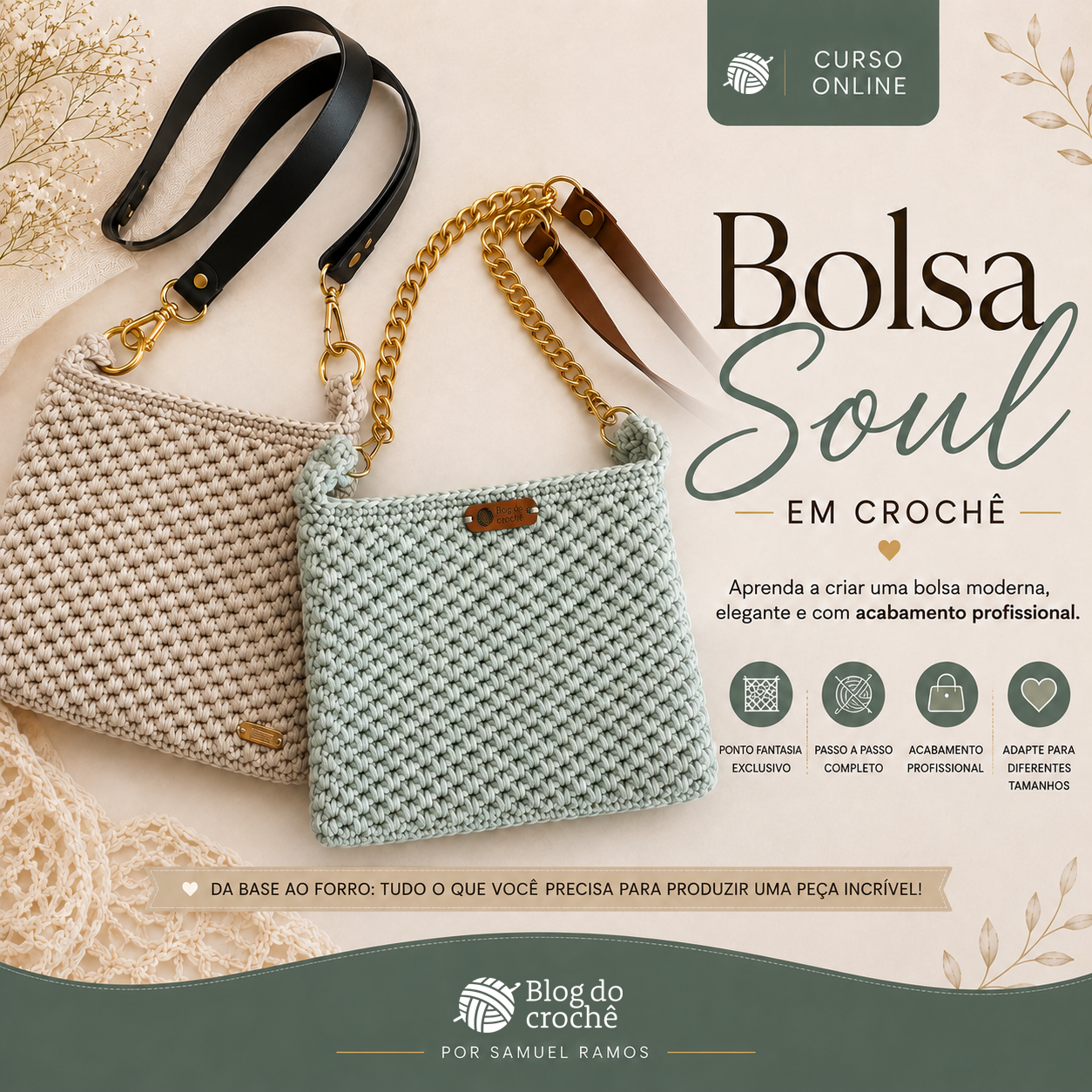 Imagem do curso Bolsa Soul em Crochê
