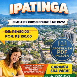 Imagem do curso Preparatório Ipatinga 2026 – Aulas Gravadas + Apostila PDF