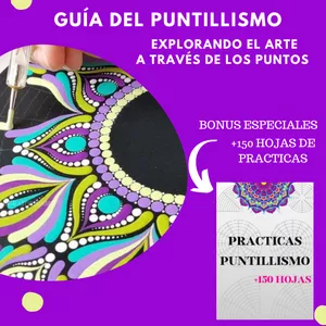 Imagen de portada para Ebook  PACK COMPLETO DE PUNTILLISMO – Guía + 150 Prácticas