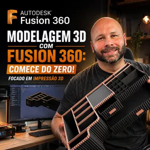 Imagem do curso Modelagem 3D com Fusion 360: Comece do Zero! (Focado em Impressão 3D)