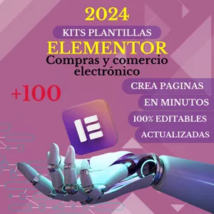 Imagen de portada para Curso online Kits +100 plantillas Elementor para compras y comercio electrónico.