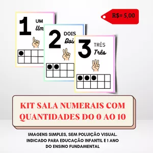Imagem de capa para o Ebook NUMERAIS DO 0 AO 10 COM QUANTIDADES 