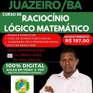 Imagem de capa para o Curso online CONCURSO JUAZEIRO/BA: RACIOCÍNIO LÓGICO COM ENOOC
