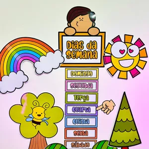 Imagem de capa para o Ebook Painel Dias da Semana ☀️🌈🐝🌳