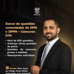 Imagem de capa para o Curso online Banco de questões de Direito Penal Militar e de Direito Processual Penal Militar para o concurso do STM