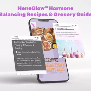 Cover image for Ebook MenoGlow™ – Hormone-Balancing Recipes &amp; Grocery Guide