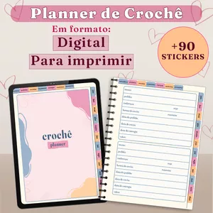 Imagem de capa para o Ebook Planner de Crochê: Digital + Para você Imprimir