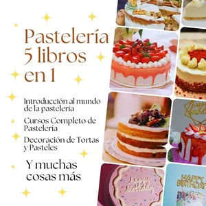 Imagen de portada para Ebook Pastelería 5 libros en 1 cursos completos 
