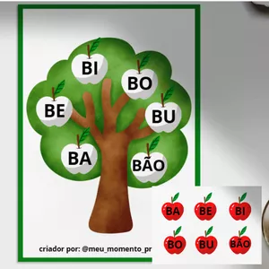 Imagem de capa para o Ebook Árvore das Sílabas (ba, be, bi, bo, bu, bão) Imprima &amp; Aprenda