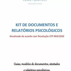 Imagem de capa para o Ebook Kit de documentos e relatórios psicológicos.