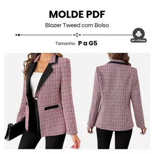 Imagem de capa para o Ebook MOLDE BLAZER COM BOLSO TWEED
