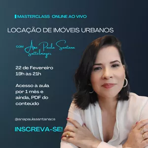 Imagem de capa para o Evento online Masterclass sobre Locação de Imóveis Urbanos