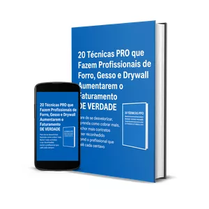 Imagem de capa para o Ebook 20 Técnicas PRO que Fazem Profissionais de Forro, Gesso e Drywall Aumentarem o Faturamento DE VERDADE