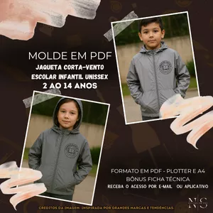 Imagem de capa para o Curso online ✨NS Molde em PDF - Jaqueta Corta-Vento Escolar Infantil Unissex ID 6510819 [2 ao 14 anos]✨