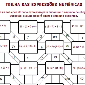 Imagem de capa para o Ebook Trilha das expressões numéricas - 6° ano