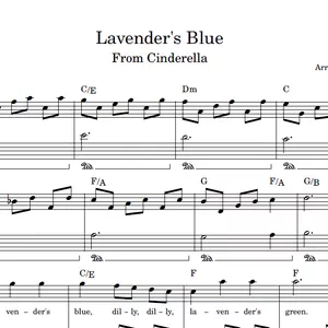 Imagem de capa para o Ebook Lavender's Blue (From Cinderella) - PIANO Sheet Music
