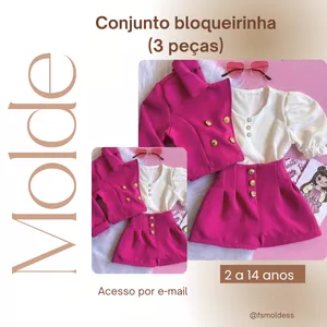 Imagem de capa para o Ebook Molde conjunto blogueirinha infantil três peças 