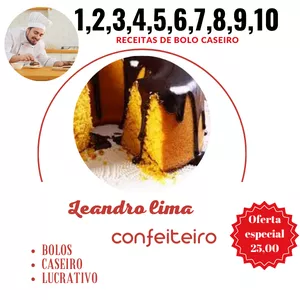 Imagem de capa para o Ebook 10 Receitas de bolos caseiro 