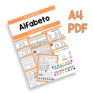 Imagem de capa para o Ebook Atividade do alfabeto - Letra H h - Bastão
