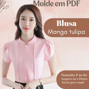 Imagem de capa para o Ebook MOLDE EM PDF - BLUSA MANGA TULIPA 