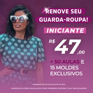 Imagem do curso RENOVE SEU GUARDA-ROUPA INICIANTE + PRIMEIRAS COSTURAS 