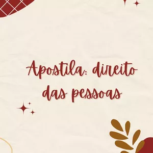 Imagem de capa para o Ebook Apostila de Direito Civil I =  Pessoas 