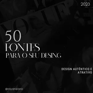 Imagem de capa para o Ebook |50 Fontes para o seu design •