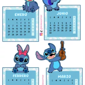 Imagen de portada para Ebook Hermoso Calendario Stitch imprimible PDF