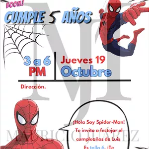 Imagen de portada para Ebook Invitación dinámica de Spider-Man - Editable 