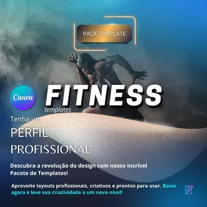 Imagem de capa para o Ebook FITNESS TEMPLATES - Perfil profissional.