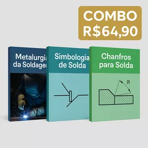 Imagem de capa para o Ebook 📘 Combo de Apostilas: Metalurgia da Soldagem, Simbologia de Soldagem e Chanfros para Solda