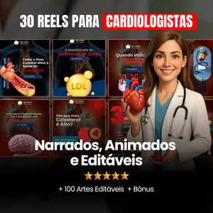 Imagem do curso 30 Reels Narrados e Editáveis para Cardiologistas + Bônus 