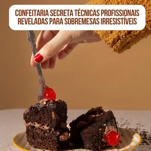 Imagem de capa para o Ebook Confeitaria Secreta Técnicas Profissionais Reveladas para Sobremesas Irresistíveis