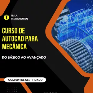Imagem de capa para o Curso online Curso de AutoCAD para Mecânica (Básico ao Avançado)