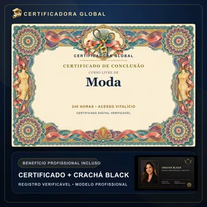 Imagem do curso 🔥 BOLSA 100% [APLICADA] - [MATRÍCULA] CURSO DE FORMAÇÃO EM MODA - ACESSO VITALÍCIO - CRACHÁ BLACK + REGISTRO - CASHBACK R$ 25 - BÔNUS APOSTILA EXTRA - CG